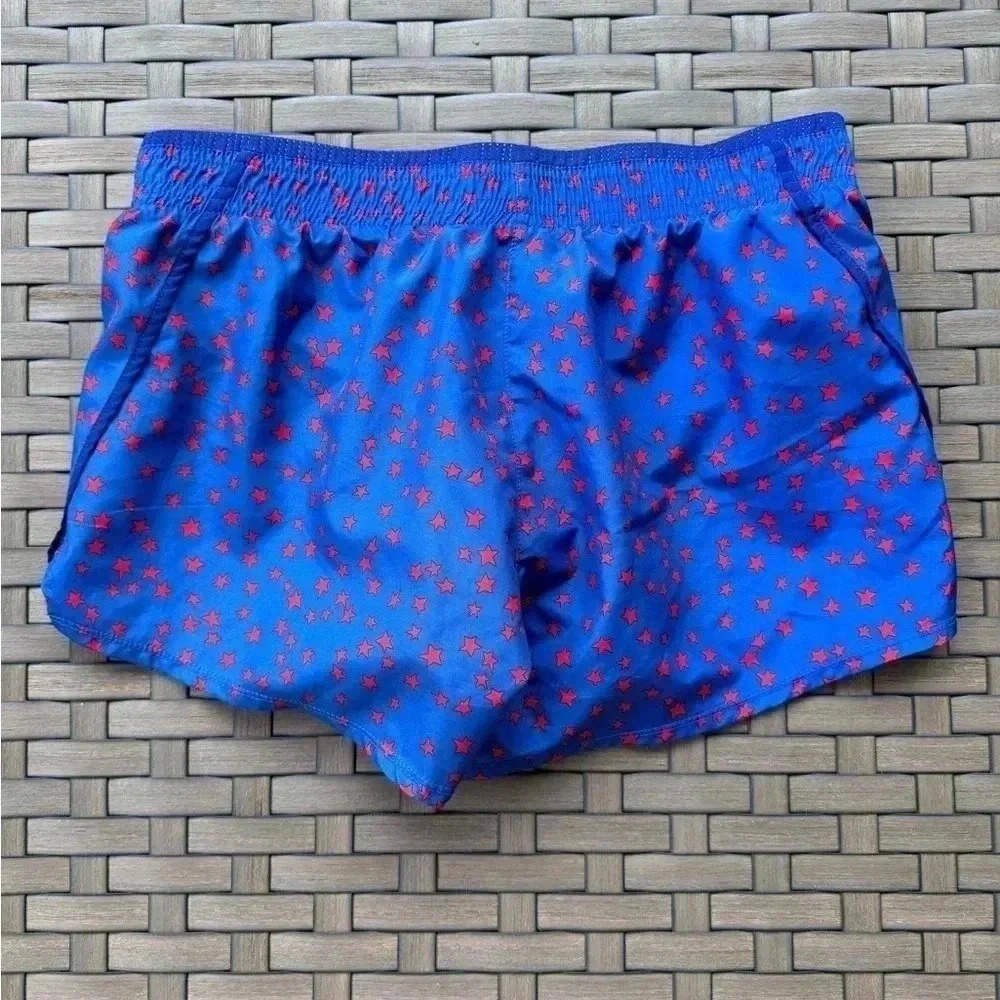 Nike Women's Dri Fit 10K Americana‎ Stars Running Shorts Blue Size Small - Picture 2 of 5